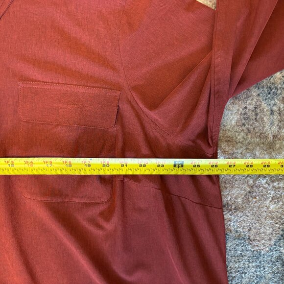 Lands End Women's Plus 365 Tab-Sleeve Button-Front Tunic Shirt Top 2X Brick Red - Picture 9 of 11